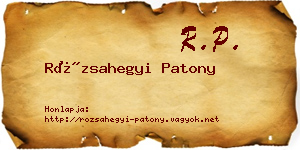 Rózsahegyi Patony névjegykártya